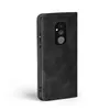 A black flip cover phone case is shown from the side against a white background. Produktbild-Vorschau