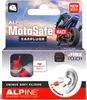Packaging for Alpine MotoSafe Race earplugs, featuring a motorcycle rider and product details. Anteprima dell’immagine prodotto