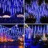 2.4M Chaîne de Lumières Noël Bleu 8 tubes LED pluie Voir les images du produit 8