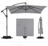 Parasol COSTWAY 250 cm, prostokątny, z podstawą i korbą, Podgląd zdjęcia produktu 1