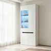Merax Hochglanz Vitrine Hochschrank mit LED, Glasvitrine Produktbild-Vorschau 4
