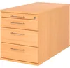 Rollcontainer 80cm 3 Schub Schloss Bügelgriff Buche Produktbild-Vorschau 2