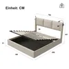 Lit coffre 160x200,LED lit double avec USB et espace de Voir les images du produit 7