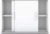A white sliding door cabinet with two shelves on each side. Produktbild-Vorschau