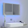 vidaXL LED koupelnová zrcadlová skříňka Betonová šedá Náhled obrázku produktu 3