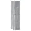 A tall, narrow, gray wooden cabinet with two doors, stacked vertically, against a white background. Anteprima dell’immagine prodotto