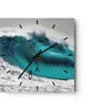 Wanduhr - Quadrat - Glasuhr - Surfen Welle Türkis - 30x30cm Produktbild-Vorschau 1