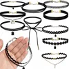 Lot de 12 colliers ras du cou en dentelle noire avec Voir les images du produit 1