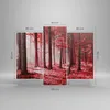 Bild auf Leinwand - Leinwandbild - 3 Teile - Wald Rot Bäume Produktbild-Vorschau 3