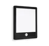 A black outdoor wall lamp with a motion sensor is shown against a white background. Produktbild-Vorschau