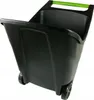 A black garden cart with a green handle against a white background. Produktbild-Vorschau