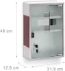 Relaxdays Medizinschrank EMERGENCY, Edelstahl & Holz-Optik, Produktbild-Vorschau 6