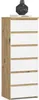 Commode CL6 40 cm Chêne Artisan Blanc avec 6 Tiroirs et Voir les images du produit 1