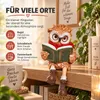 Eulenfigur mit Buch und Brille, lesende Eule als Dekofigur, Produktbild-Vorschau 5