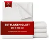 Bettlaken 100% Baumwolle glatt weiß 240 x 290 cm Produktbild-Vorschau 1