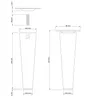 Technical drawings of furniture legs with dimensions. Produktbild-Vorschau