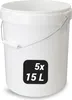 5x 15 Liter Eimer mit Deckel und Metallgriff, Produktbild-Vorschau 1
