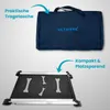 A dark blue carrying bag and a black and silver ramp with bone-shaped accents. Produktbild-Vorschau
