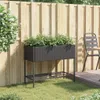 vidaXL Fioriera con ripiano in polirattan nero Anteprima dell’immagine prodotto 3