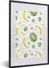 MuchoWow® Gerahmtes Poster Bananen - Melonen - Schablonen Produktbild-Vorschau 1
