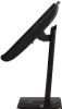 Side view of a black computer monitor on a stand against a white background. Produktbild-Vorschau