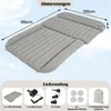 An inflatable car mattress with dimensions and included accessories shown. Náhled obrázku produktu
