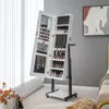 COSTWAY Stojící šperkovnice uzamykatelná 3barevné LED Náhled obrázku produktu 7