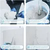 A collage of four images showing the application and features of a tile adhesive. Produktbild-Vorschau