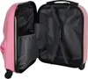 An open pink suitcase with a cat-like design, showing its interior compartments and straps. Anteprima dell’immagine prodotto