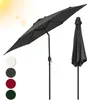 Parasol rond Jayseuw, manivelle, pliable, en fer, pour Voir les images du produit 1