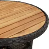 vidaXL Záhradný stôl Ø60x75 cm Akáciové drevo a polyratan Náhľad obrázku produktu 5