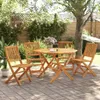 vidaXL 5-tlg. Garten-Essgruppe Klappbar Massivholz Akazie Produktbild-Vorschau 2