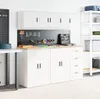 vidaXL Garagen-Wandschränke 2 Stk. Weiß Holzwerkstoff Produktbild-Vorschau 4