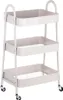 Scaffale a 3 livelli in metallo beige su ruote 44x31,5x78,5 Anteprima dell’immagine prodotto 3