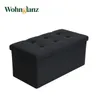 Bettbank Sitzbank mit Stauraum 76cm Schwarz gepolstert bis Produktbild-Vorschau 2