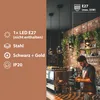 Závěsné světlo MasterLED - objímka E27 - černé zlato - kov Náhled obrázku produktu 2