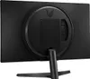 The back of a black LG monitor is shown, mounted on its stand. The monitor has a circular design element with the LG logo in the center. Ports are visible on the back. Náhled obrázku produktu