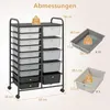 COSTWAY Rollcontainer mit 15 stapelbaren Schubladen, Produktbild-Vorschau 6