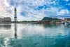 Wallario Poster - Panorama des Hafens von Barcelona, Produktbild-Vorschau 1
