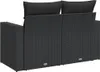 vidaXL Canapé de jardin avec coussins 2 places noir poly Voir les images du produit 6