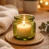 Windlicht Glas gerillt 8x9cm 4er Set grün Produktbild-Vorschau 5