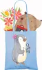 Mr. & Mrs. Panda Tote Bag Zahnarzthelferin Herz - Sky Blue Produktbild-Vorschau 3