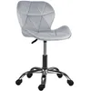 A gray upholstered office chair with a chrome base and wheels, shown against a white background. Podgląd zdjęcia produktu