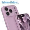 A close-up marketing image showing a purple phone case on a white background, with a phone inside the case. Produktbild-Vorschau