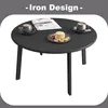 EUGAD Beistelltisch rund, Gartentisch φ70xH40 cm, Schwarz, Produktbild-Vorschau 4