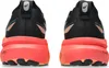 The back view of a pair of black and coral running shoes against a white background. Podgląd zdjęcia produktu
