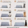 A size chart for dog beds, showing different sizes with corresponding dog breeds and dimensions. Anteprima dell’immagine prodotto