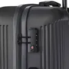 A close-up view of a black suitcase with a TSA lock. Produktbild-Vorschau