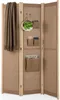 A three-panel room divider with storage pockets and a hanging scarf. Anteprima dell’immagine prodotto