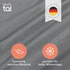 A close-up of gray fabric with marketing icons and text. Anteprima dell’immagine prodotto